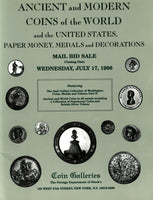 STACK'S COIN GALLERIES,ANCIENT,WORLD,US COINS,JULY 17,1996 NAPOLEONIC COINS...