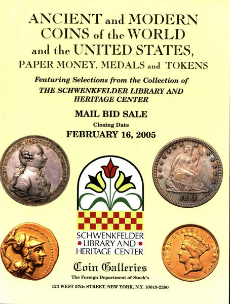STACK'S COIN GALLERIES,ANCIENT,WORLD.MEDALS,TOKENS...Feb.16,2005  Collection...