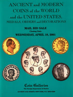 STACK'S COIN GALLERIES,ANCIENT,WORLD AND US COINS & MEDALS ,APRIL 18,2001