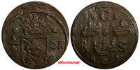 Sweden Christina (1632-1654) Copper 1634 1/4 Ore 29.45mm KM# 152.2