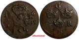 Sweden Charles X Gustav (1654-1660) Copper 1656 1/4 Ore KM# 211