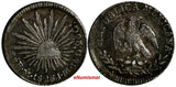Mexico FIRST REPUBLIC Silver 1828/7 Mo JM 1/2 Real OVERDATE Toning KM# 370.9