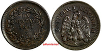 MEXICO 1897 CN 1 Centavo Small "N" Mintage-300,000 Culiacan Mint KM#391.1(14537)