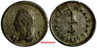 Mexico FIRST REP.Silver 1850 Go LR 1/4 Real Guanajuato Mint XF KM#368.5