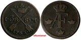 SWEDEN Adolf Frederick (1751-1771) Copper 1763 S.M. 1 Ore 1 KM# 460 (14559)