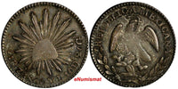 Mexico FIRST REPUBLIC Silver 1860 Zs VL 1 Real Zacatecas  HIGH GRADE KM#372.10