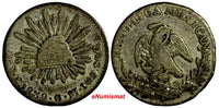 Mexico FIRST REPUBLIC Silver 1839 Z OM 1/2 Real Zacatecas Mint KM# 370.11
