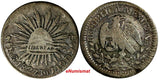 MEXICO Silver 1827 Go MJ 1/2 Real Guanajuato Mint SCARCE KM# 370.7 (14 590)