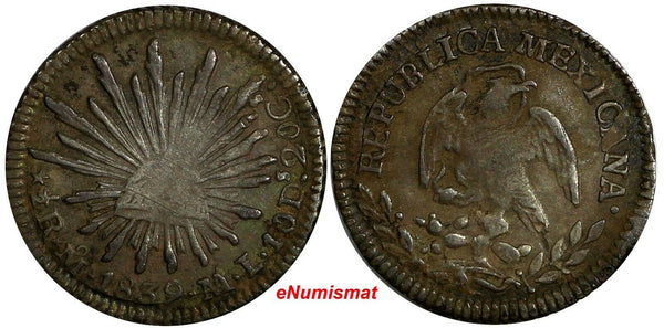 MEXICO FIRST REPUBLIC Silver 1839 Mo ML 1/2 Real  Mexico City Mint KM# 370.9