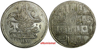 TURKEY Abdul Hamid I Silver AH1187/14 (AD 1786) Piastre HIGH GRADE KM# 398