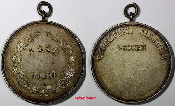 BRITISH INDIA Silver Medal 1923, A.S.C.B. (Army Sports Control Board) XF Cond.