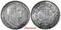 India-British Silver 1835 B Rupee Bombay Choice XF 1 Year SCARCE KM#450.1 (7185)
