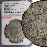 Mexico Ferdinand VI 1754 MO-MF 8 Reales NGC XF DETAIL RARE CROWN KEY KM# 104.2