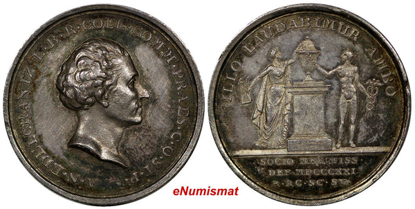 SWEDEN  Silver 1821 MEDAL A.N.Edelcrantz Memorial Medal 31 mm by M.Frumerie AU