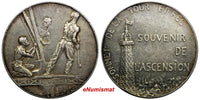 FRANCE Bronze Silver Plated Medal 1900 ART MEDAL PARIS.EIFFEL TOWER.SCARCE 41 mm