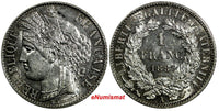 FRANCE Silver 1887 A 1 Franc KM# 822.1