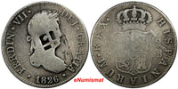 TRINIDAD ,HAITI 1826 S-JB 2 Reales Lattice Countermark & Large Dot ND 1841 KM# 5