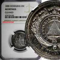 Honduras Silver 1888 25 Centavos NGC AU DETAILS SCARCE KM# 50