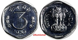 India-Republic Aluminum PROOF 1970 B 3 Paise  Mumbai Mint KM# 14.2