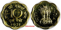 India-Republic PROOF 1971 B 10 Paise Mintage-4,375 Mumbai Mint KM# 26.3
