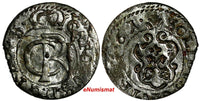 LIVONIA Riga CARL XI of Sweden (1660-1697)Silver 1661 Solidus XF KM#55 (15 107)