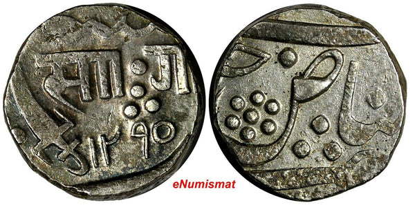 India-Princely States BARODA Sayaji Rao III Silver 1295(1878) 1 RUPEE Y# 29