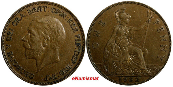 Great Britain George V Bronze 1932 1 Penny KEY DATE KM# 838 (14 185)
