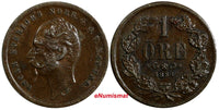 SWEDEN Oscar I Bronze 1858 1 Ore VARIETY "L.A." KM# 687 (17 992)